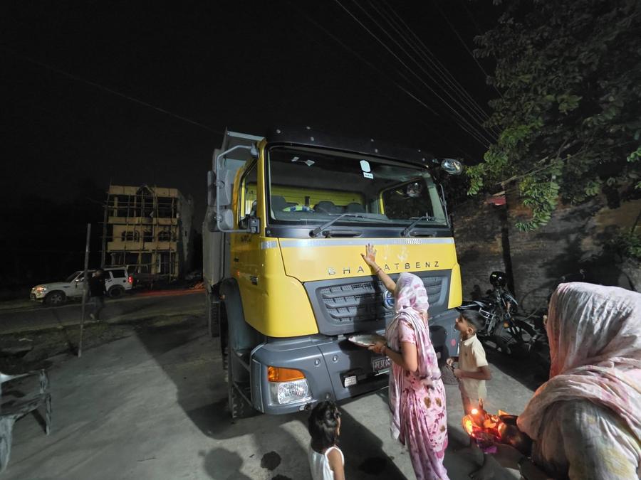 S and R Construction BharatBenz tipper truck for material hauling